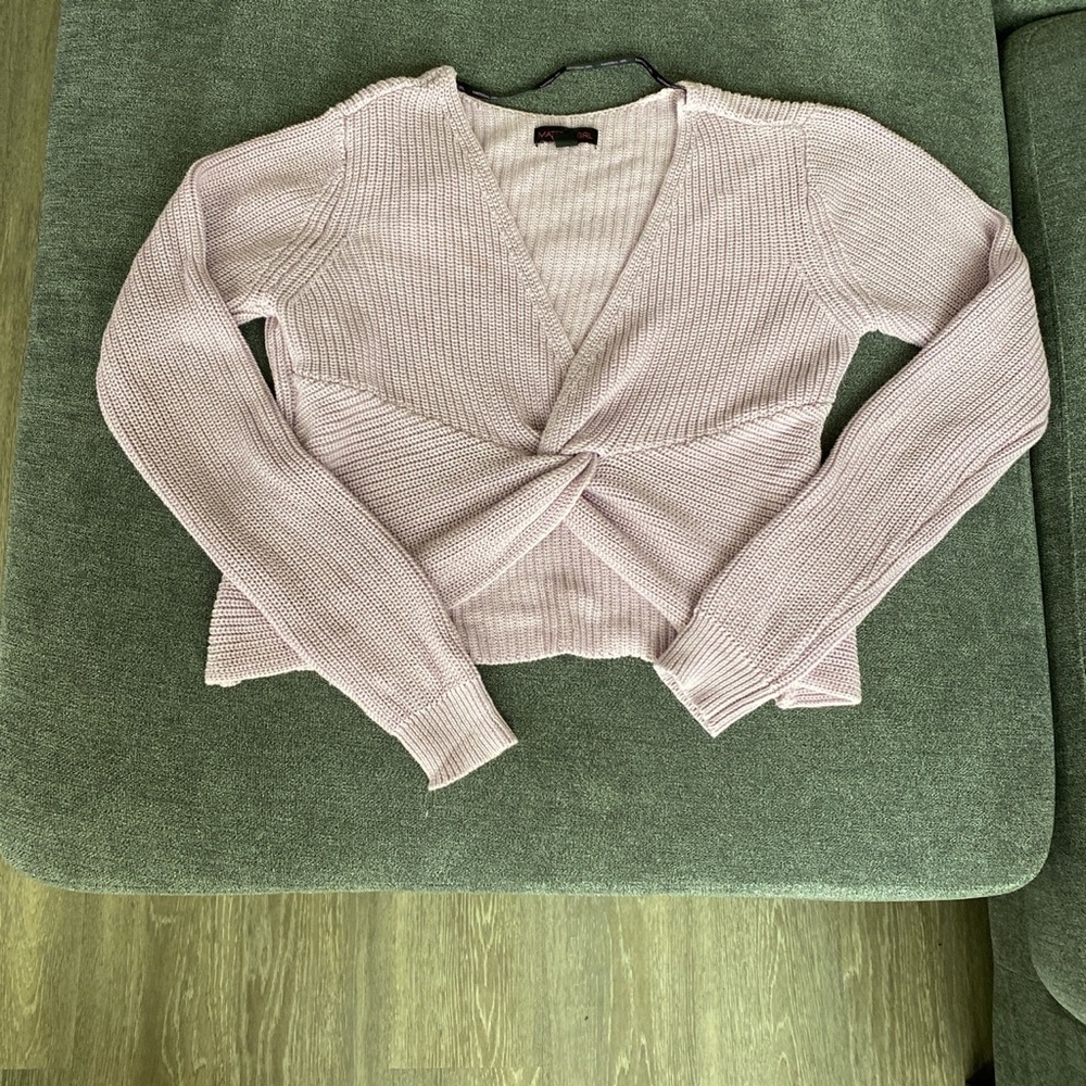 Crochet twist crop top in lavender